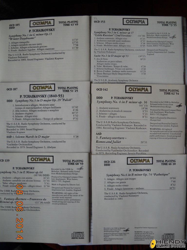 TCHAIKOVSKY Symphony No. 1 to 6 B.JPG