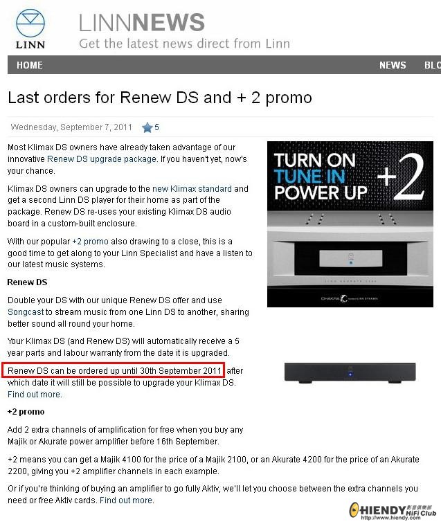 Linn News - Last Order for Renew DS.jpg